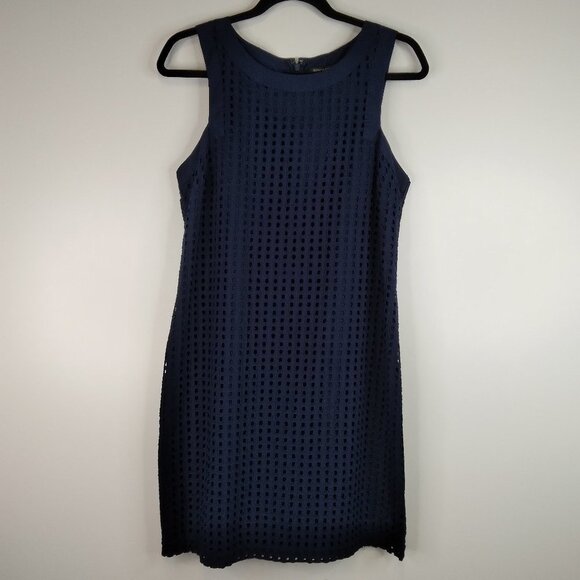 Banana Republic Blue Eyelet Lined Dress Size 10 NWT - Picture 1 of 11
